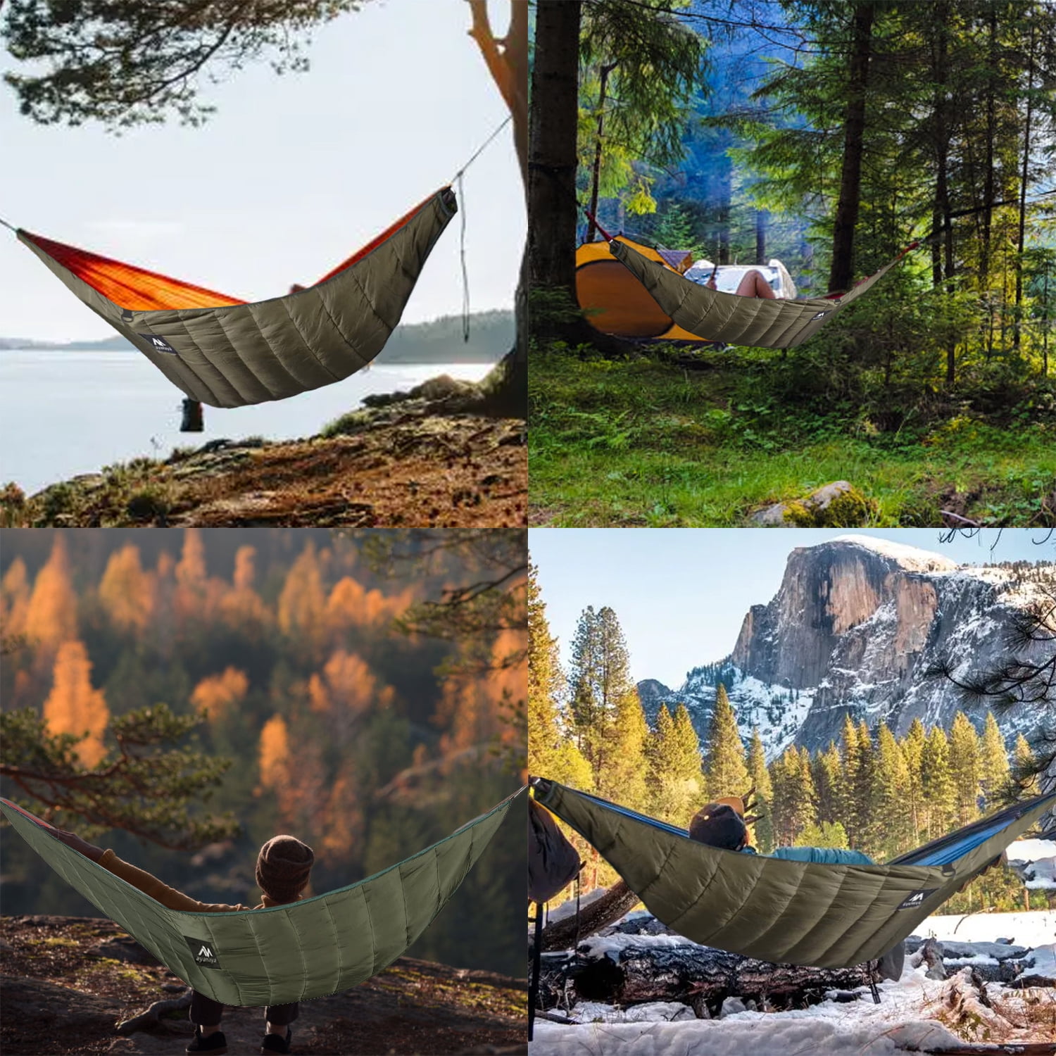 KANCOKIT Hammock Quilt, Winter Warm Under Quilts for Hammocks, Essential Outdoor Survival Gear for Camping Backpacking Traveling, Green