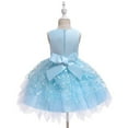thumbnail image 4 of NAISIBABY Girls Princess Dress, Sleeveless Floral Bow Sequin Mesh Wedding Birthday Party Dress Blue 3T, 4 of 4