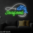 thumbnail image 4 of Glowneon Seafood Neon Sign, Seafood Restaurant Led Sign, Fishing Art, 4 of 4