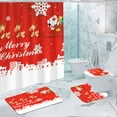 thumbnail image 2 of Cheapark 4-Piece Printed Waterproof Polyester Shower Curtain Set - With Absorbent Mat for Home Bathroom, Christmas Holiday Decor, 2 of 4