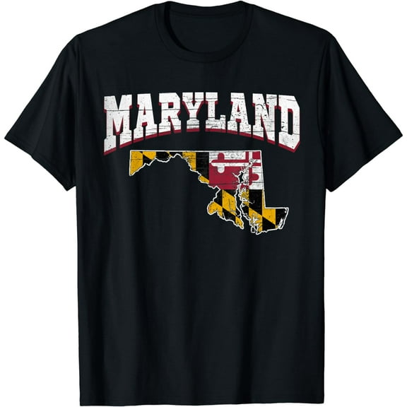 US Citizen Proud America State Flag Land Map Maryland T-Shirt