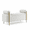 White, variant on Elegant Upholstered Linen Storage Ottoman Bench with Cylindrical Arms and Iron Legs, Beige