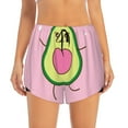 thumbnail image 2 of Xecao's Cute Avocado for a double-layer running short for women, perfect for gym, tennis, and more, featuring a convenient pocket., 2 of 9