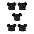 thumbnail image 3 of Qarigey Gorro lindo pompones esponjosos bolas de moda sombrero buena retención de calor gorras hermoso regalo para niños negro Negro 5piezas Qarigey  CBP255455, 3 of 4