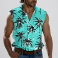 thumbnail image 1 of Camiseta sin mangas con cuello vuelto para hombre, estilo informal, a la moda, con estampado, cuello vuelto, sin mangas, bolsillos, deportiva, de poliéster, 1 of 5