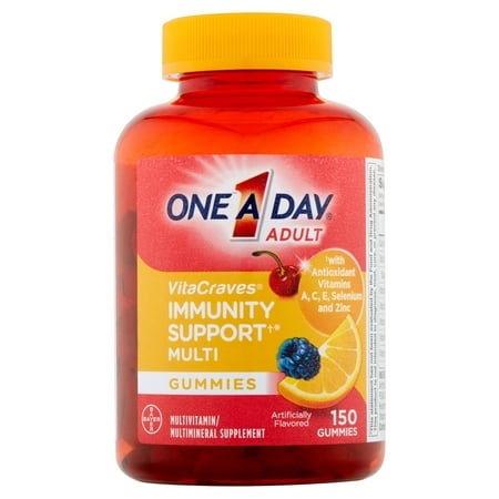 One A Day adultes VitaCraves immunité de soutien gélifiés multivitamines / Supplément Multiminéraux, 150 count