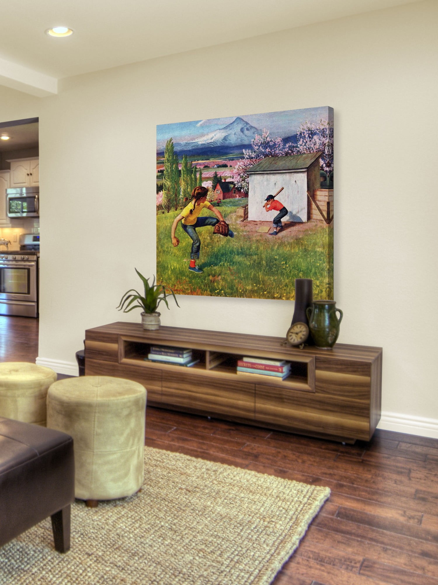 Marmont Hill Oregon Baseball by John Clymer Painting Print on Canvas