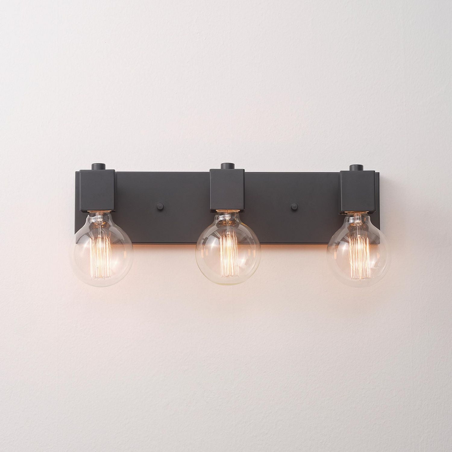 Globe Electric 18" 3-Light Matte Black Vanity Light, Minimalist Style, LED or Incandescent Bulbs Required