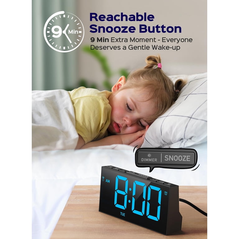 Mpow Wireless Sync Digital Alarm Clock, Blue photo 6