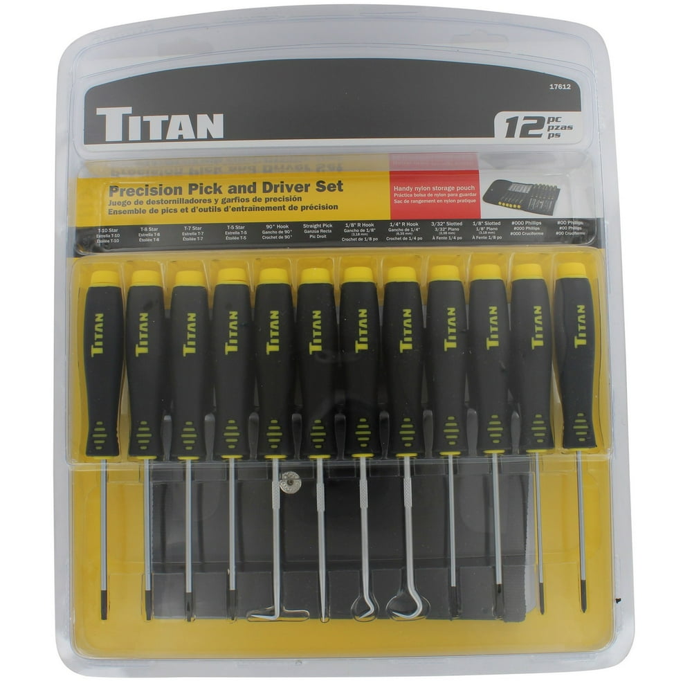 Titan 17612 12Piece Precision Pick & Screwdriver Set