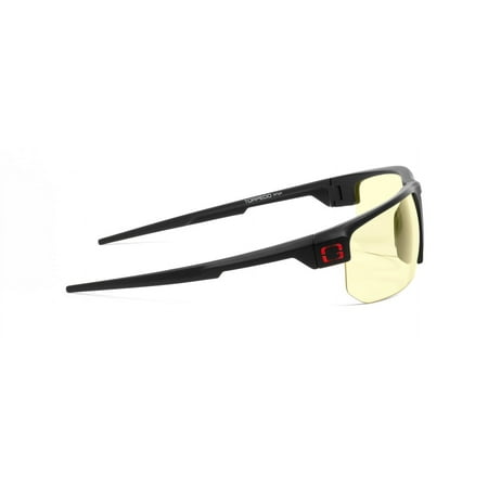GUNNAR TORPEDO Gaming Glasses Onyx Frame (Amber Lens) Tint 65% Blue Light & 100% UV Protection, TOR-00101