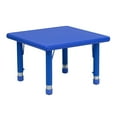 thumbnail image 1 of 24'' Square Blue Plastic Height Adjustable Activity Table, 1 of 9