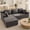 Dark Gray, variant on 108" Modular Sectional Sofa, L-Shaped Cloud Couch with 59" Extra-Deep Chaise, 75D Memory Foam, Boneless Plush Corduroy Sofa, No Assembly, Black