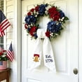 thumbnail image 2 of Deeceymbur Rural Style Patriotic Wreath Sash Stripe Bow Ornament for Home Holiday Decor, 2 of 6