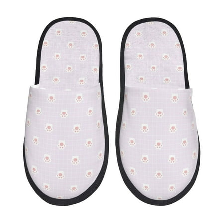 Balery Kawaii Cat Paw Slient Indoor Furry Fleece Comfort House Shoes Soft Non-Slip Home Shoes Cotton slippers House Slippers-- Large