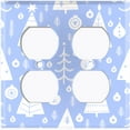 thumbnail image 3 of Metal Light Switch Plate Cover Festive Christmas Tree Ornaments Blue XMS011, 3 of 13