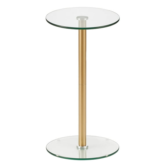 iDesign 12" GINA Glass Steel Drink Table