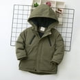 thumbnail image 5 of Cethrio Boys Winter Coats, Windproof Warm Thickened Zip up Winter Jackets with Hood Army Green Size 9-10 T, 5 of 7
