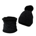 thumbnail image 3 of Audhol Scarf Hat Womens Earmuffs Add Flocking Thermal Cycling Warm Winter Hat Knitting Scarf Hat Face Scarf Mask for Women Black One Size, 3 of 4