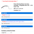 thumbnail image 2 of Power Steering Return Line Hose Assembly - Compatible with 1967 - 1972 Ford F-100 1968 1969 1970 1971, 2 of 2