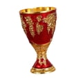 thumbnail image 3 of Copa medieval vintage, cristalería ceremonial, aniversario, elegante diseño tallado Rojo, 3 of 9