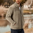 thumbnail image 6 of Fleece Jackets for Men with Pockets Zip Up Coats Mens Casual Solid Color Long Sleeve Mock Neck Slim Thermal Warm Going-Out Outerwear Jacket, 6 of 6