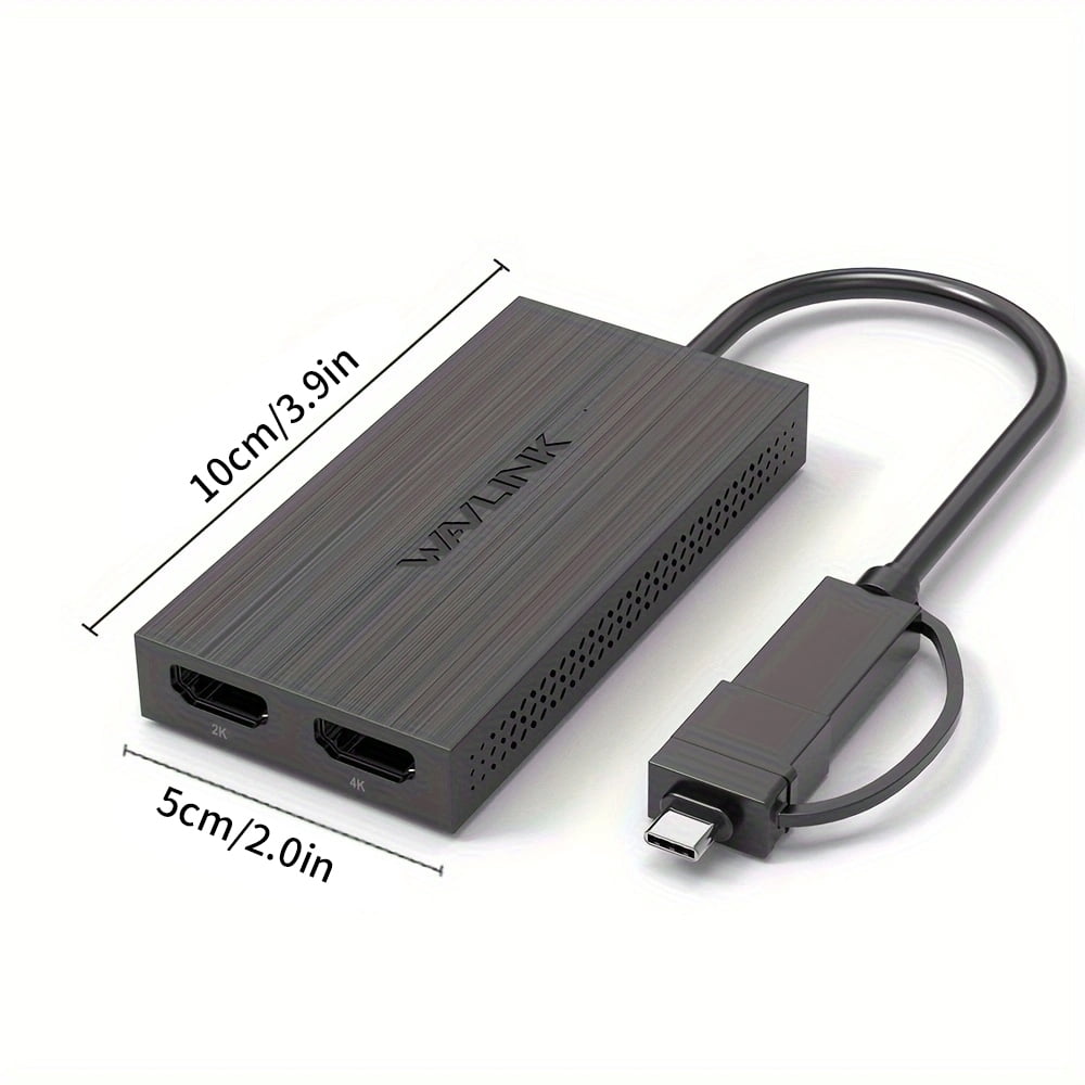 WAVLINK USB 3.0 or USB C to HDMI Adapter for Dual Monitors, Dual 1080p@60Hz Universal Video Graphics USB to Dual HDMI Adapter for USB 3.0 or USB-C, Thunderbolt 3/4, USB 4, Windows, Mac OS