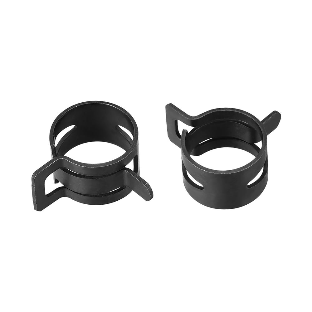 Uxcell 16mm Black Steel Band Spring Clamp for Fuel Line Silicone Hose