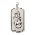 thumbnail image 1 of Collier Pendentif Étiquette Animal de Compagnie en Argent Sterling 925 Réversible Satin St. Christophe Mesure 36x16mm Large Bijou g, 1 of 4