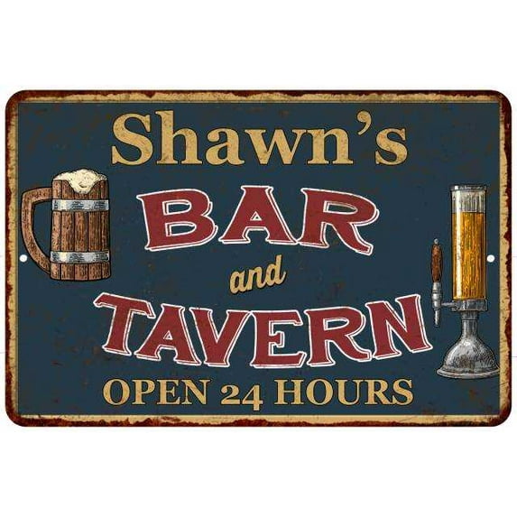 Shawn's Green Bar & Tavern Rustic Sign 8 x 12 High Gloss Metal 208120047194