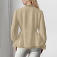 thumbnail image 6 of GUACER Fashion Womens Long Sleeve Tops Peplum Blouses V Neck Button Front Lace Trim Office Casual Outfits, 6 of 9