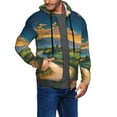 thumbnail image 2 of Goofa Sunflowers At Sunset Pattern Mens Full-zip Hoodie, Zip-up Pullover Hooded Sweatshirt, Kangaroo Pocket Hoodie Ideal for Daily Wear, Travel, and Home-Large, 2 of 5