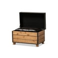 thumbnail image 3 of Baxton Studio Marelli Rustique Brun Foncé Similicuir Rembourré Ensemble de 2 Poufs de Rangement en Bois 2 Pcs, 3 of 5