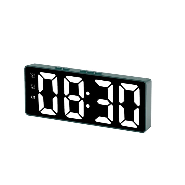Injueey Despertador digital Control de voz Semana Pantalla LED eléctrico Estilo simple Higrómetro Decoración de Termómetro Sala de Electrónica