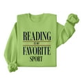 thumbnail image 3 of Reading Is My Favorite Sport Sweatshirt Book Lover Gift Funny Long Sleeve Pullover Sweatshirts, L Green, 3 of 6
