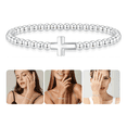 thumbnail image 2 of Pulseras Acero Inoxidable de Cruz para mujer  Lab.g plateada, 2 of 4