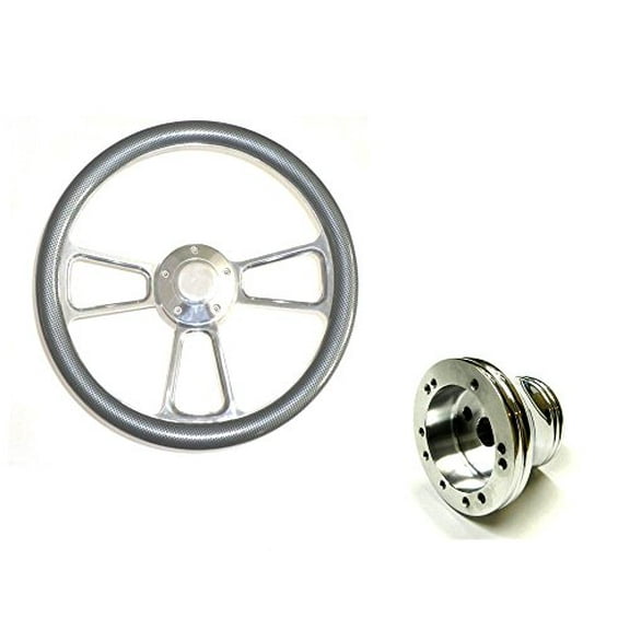 New World Motoring Artic Cat Prowler 14" Billet & Carbon Fiber Steering Wheel, Horn & Adapter