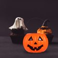 thumbnail image 6 of 2pcs Halloween Pumpkin Bucket Candy Storage Buckets Portable Pumpkin Lamp Orange, 6 of 7