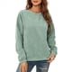 thumbnail image 2 of Sudadera Holgada de con Cuello Redondo para Mujer, Larga, Hombros Caídos, Estilo Casual, , para Otoño Verde M, 2 of 9