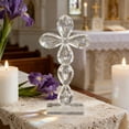 thumbnail image 6 of Uuiauoio Crystal Standing Cross Decor, Crystal Glass Shaped Acrylic Decor,Religious Gifts for Women Men, Holy Cross Collectible Figurines for Home Decoration, Easter Decoration for Party, 6 of 6