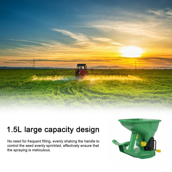 Spreader Gardening Handheld Seed Spreader Portable Manual Seeder 1.5L Capacity  with 5 Gears Adjustable for Sowing Fertilizing Melting Snow for Garden Lawn Small Farm