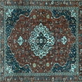 thumbnail image 1 of Ahgly Company Indoor Square Medallion Light Blue Traditional Area Rugs, 3' Square, 1 of 4