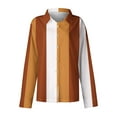thumbnail image 4 of DAFPZW Womens Button Down Casual Shirts Color Block Striped Blouse Tops Long Sleeve Collar Shirt Dressy Work Outfits Clothing, 4 of 4