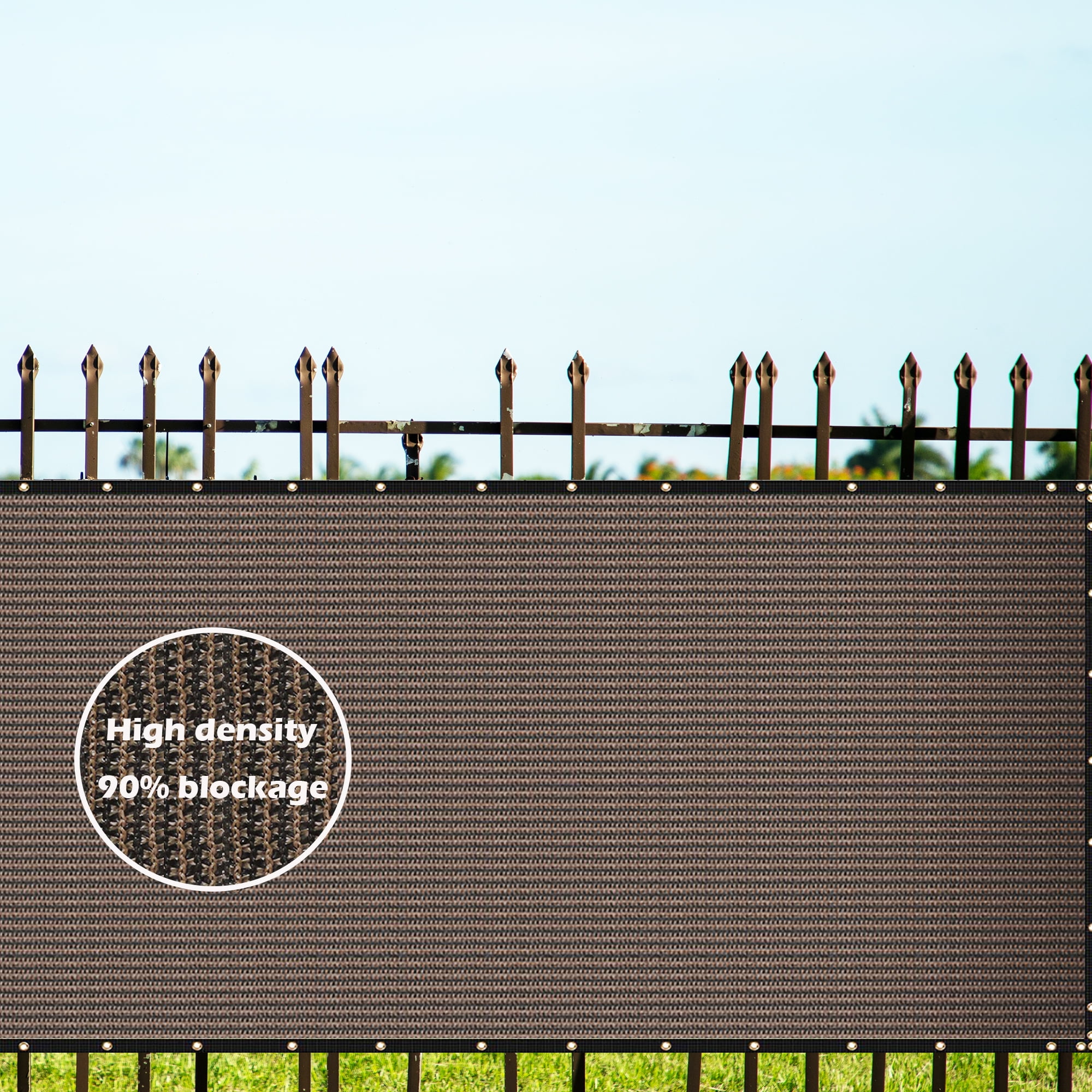 Bibana 6ft x 50ft Privacy Fence Screen Windscreen Shade Cloth for Garden and Balcony - Brown