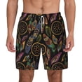 thumbnail image 3 of Uemuo Decorative Feathers Pattern Mens Swim Trunks Quick Dry Board Shorts with Mesh Lining, Stretch Beach Shorts Quick Dry No-Chafing Board Shorts-X-Large, 3 of 9