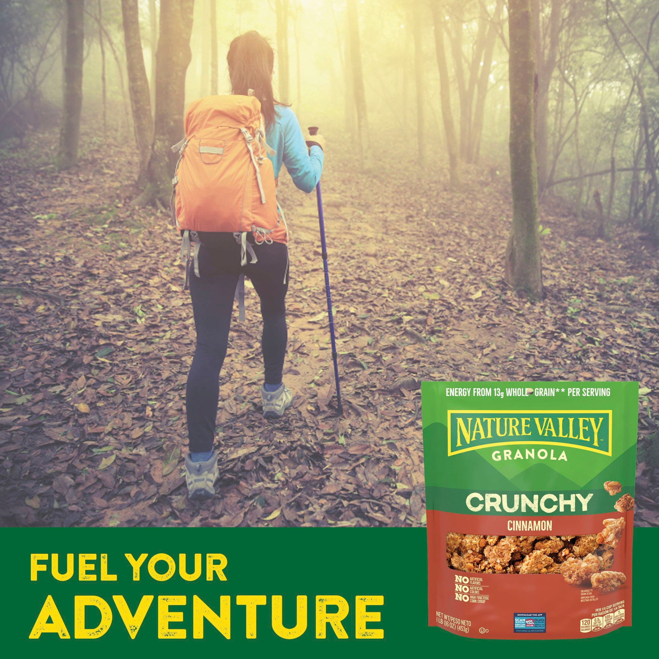 (3 pack) Nature Valley Crunchy Cinnamon Granola Pouch, 16 oz