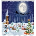 thumbnail image 2 of Christmas Shower Curtain, Fabric Bathroom Decor Set with Hooks, Tree Boxes, Snow, 2 of 3