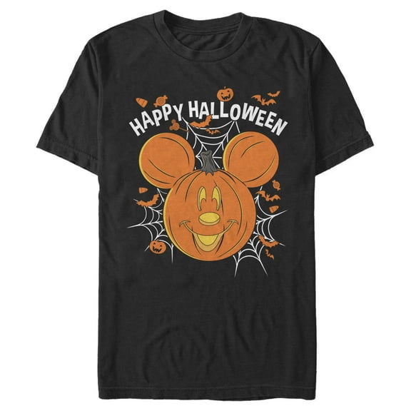 Men's Mickey & Friends Halloween Mouse-O'-Lantern  Graphic Tee Black 3X Large