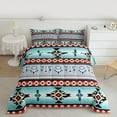 thumbnail image 2 of jejeloiu Retro Bull Skull Bedding Comforter Set,Boho Exotic Style Twin Comforter Sets,Rustic Aztec Triangle Bedding Set For Adults,Super Cozy Room Decor Reversible,2 Pieces, 2 of 8