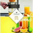 thumbnail image 2 of Manual Fruit Juicer - Commercial Grade Home Citrus Lever Squeezer for Oranges, Lemons, Limes, Grapefruits and More - Stainless Steel and Cast Iron - Non-skid Suction Cup Base - 15 Inch - Black - by..., 2 of 6